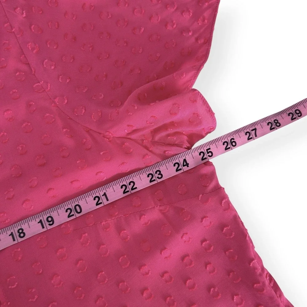 Soft Surroundings Women's 1X Pink Magenta Swiss Dot Pleat Offshore Rayon Top NWT - Picture 13 of 16